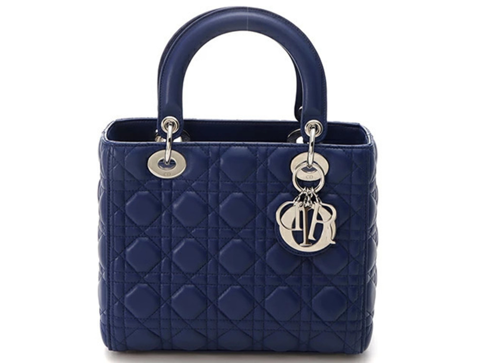 Christian Dior Lady Cannage Bag Lambskin Blue